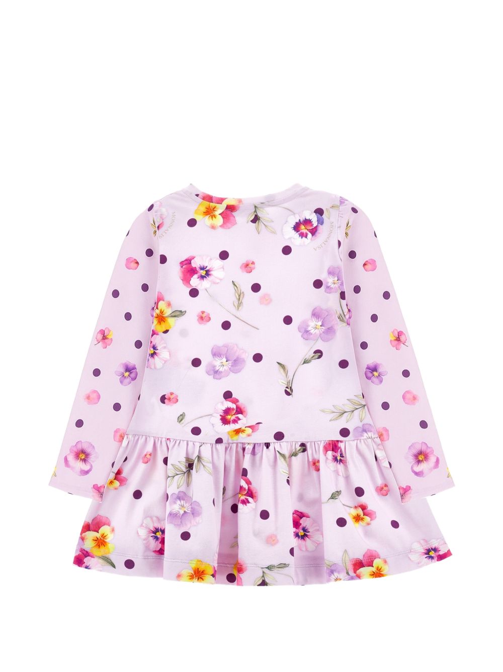 Abito per bambina Monnalisa Kids lilla con stampa a fiori e pois 11H911NP 8653 0063 MONNALISA KIDS