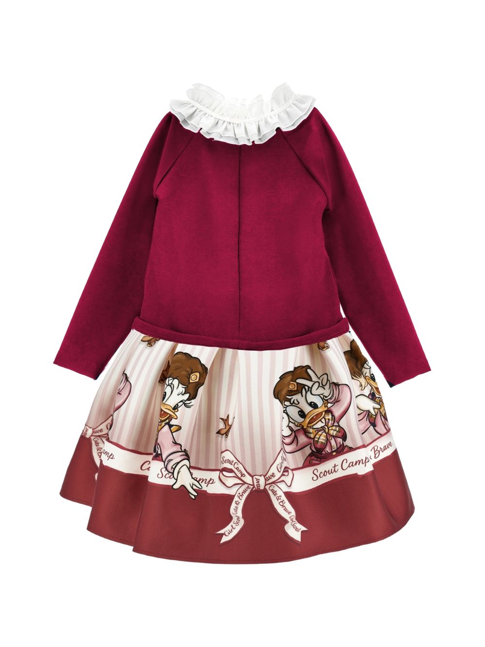 Abito per bambina Monnalisa Kids x Disney rosso con stampa grafica Paperina 11H915 8625 0198 MONNALISA KIDS