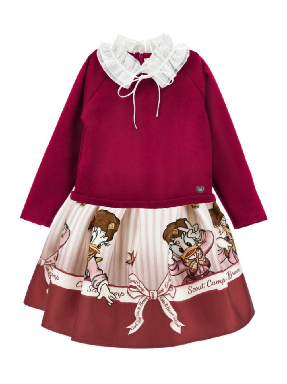 Abito per bambina Monnalisa Kids x Disney rosso con stampa grafica Paperina 11H915 8625 0198 MONNALISA KIDS