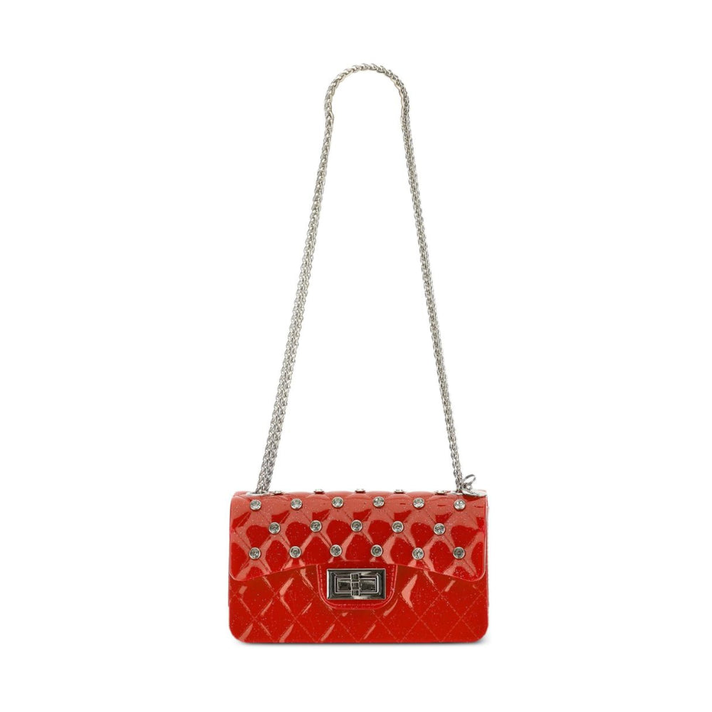 Borsa a spalla per bambina Monnalisa Kids rossa trapuntata con cristalli 17H000 8726 0043 MONNALISA KIDS