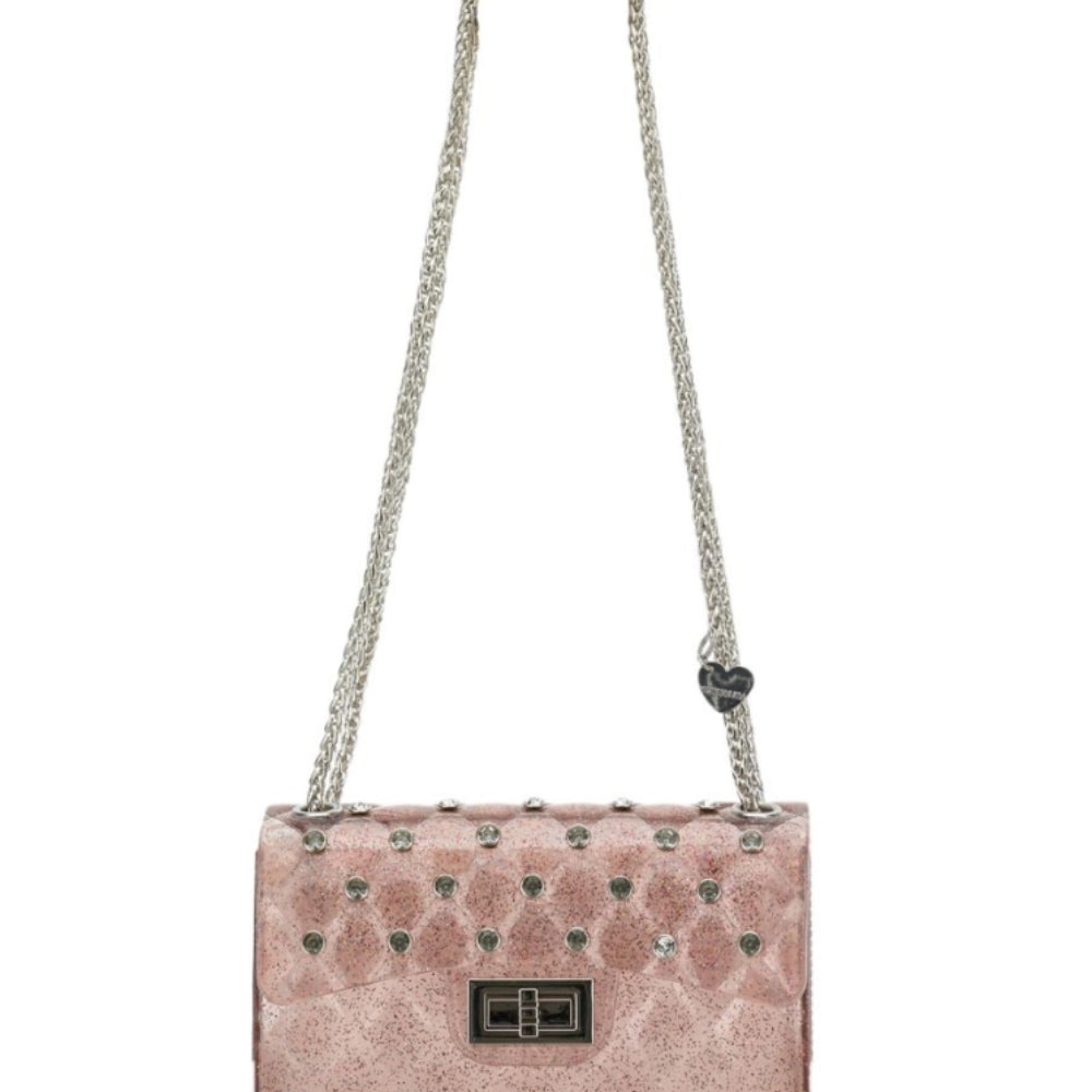 Borsa a spalla per bambina Monnalisa Kids rosa trapuntata con cristalli 17H000 8726 094F MONNALISA KIDS