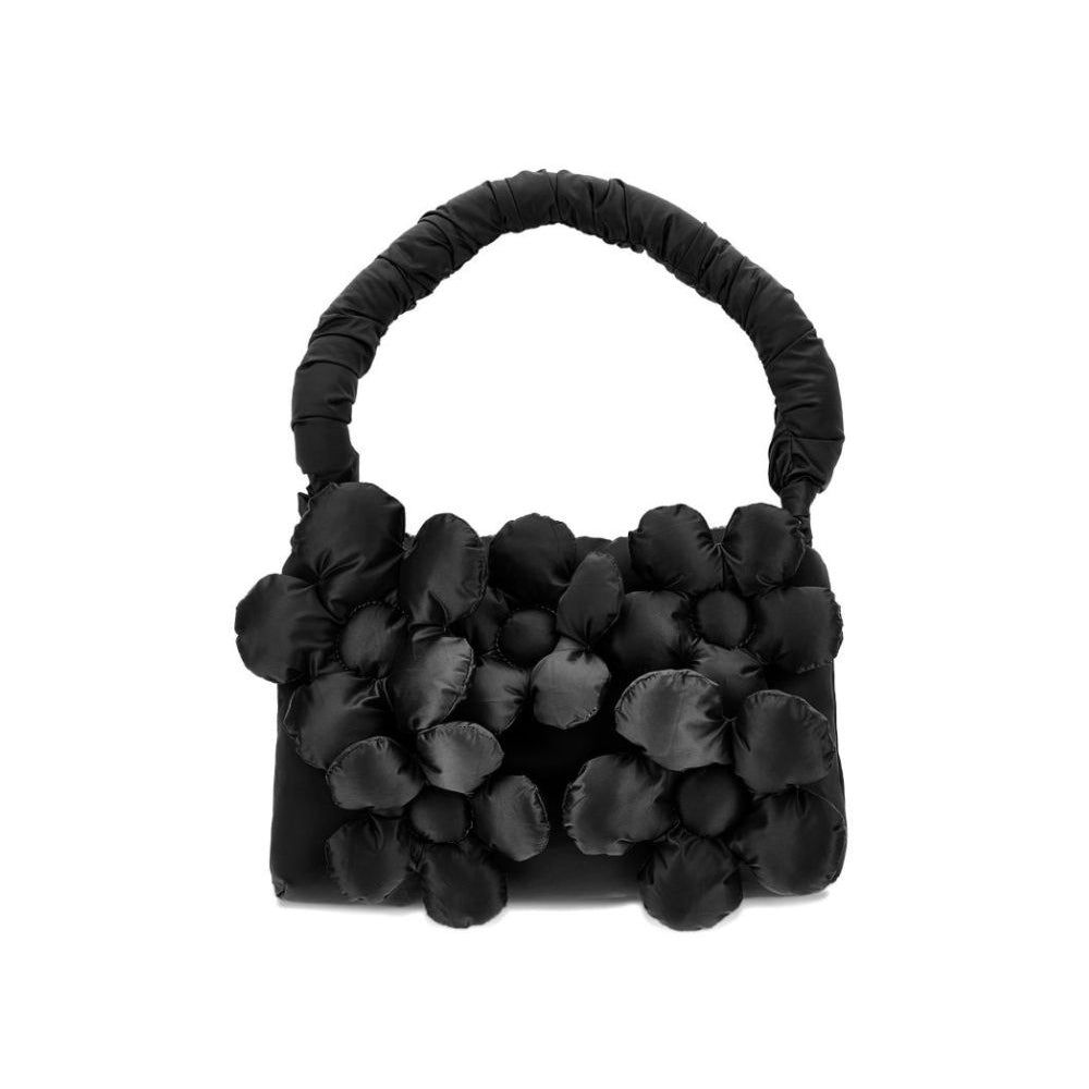 Borsa per bambina Monnalisa Kids nera con applicazione fiori 17H001 8026 0050 MONNALISA KIDS