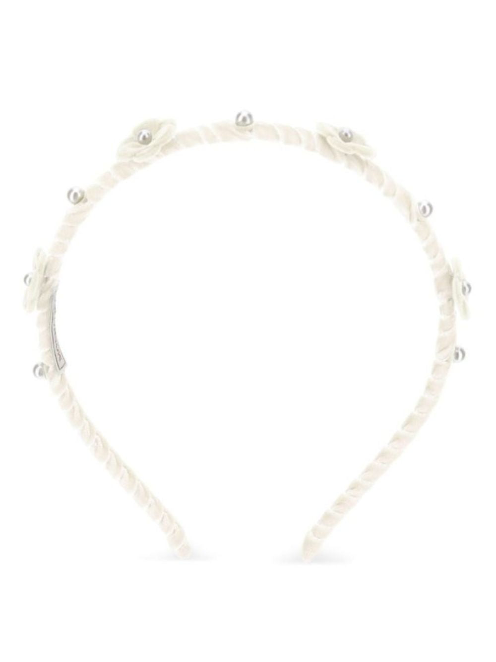 Cerchietto per capelli per bambina Monnalisa Kids bianco con dettagli fiori in rilievo 17H003 8058 0001 MONNALISA KIDS