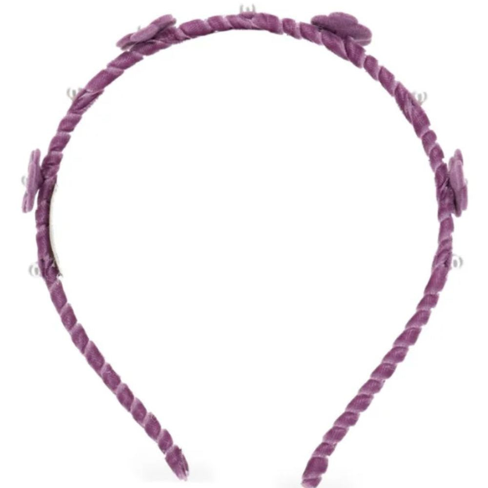 Cerchietto per capelli per bambina Monnalisa Kids viola con applicazione a fiori 17H003 8058 0069 MONNALISA KIDS