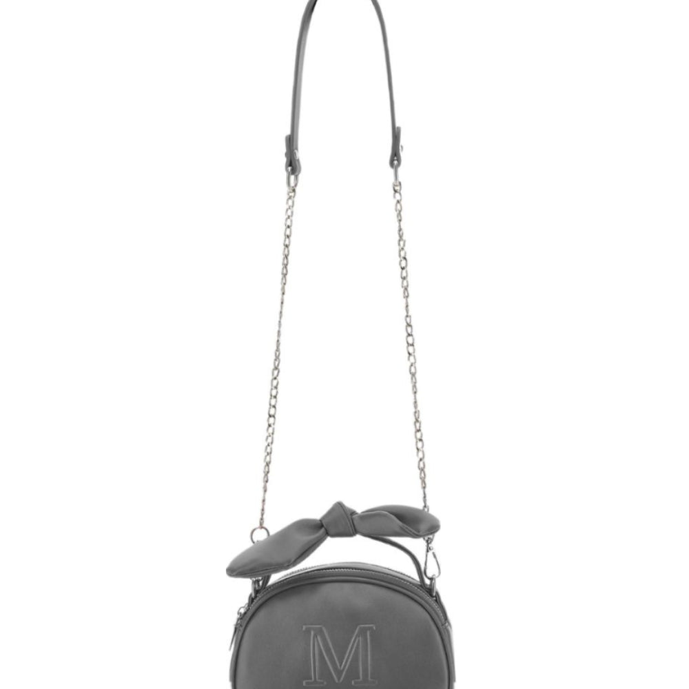 Borsa a tracolla per bambina Monnalisa Kids grigia con logo goffrato 17H006 8083 0031 MONNALISA KIDS