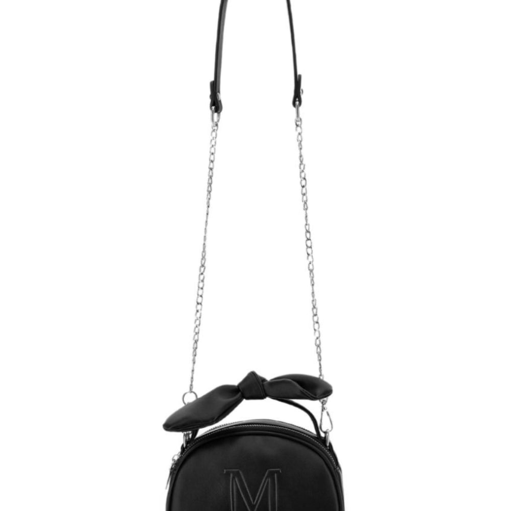 Borsa a tracolla per bambina Monnalisa Kids nera con logo goffrato 17H006 8083 0050 MONNALISA KIDS