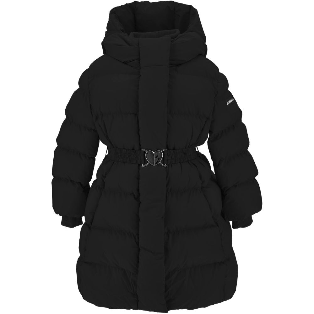 Piumino per bambina Monnalisa Kids nero con cintura 17H100 8020 0050 MONNALISA KIDS
