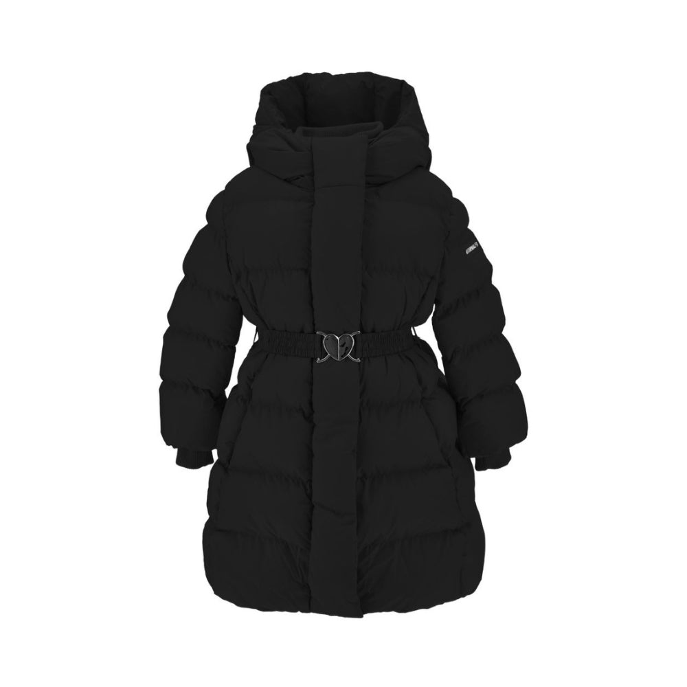 Piumino per bambina Monnalisa Kids nero con cintura 17H100 8020 0050 MONNALISA KIDS