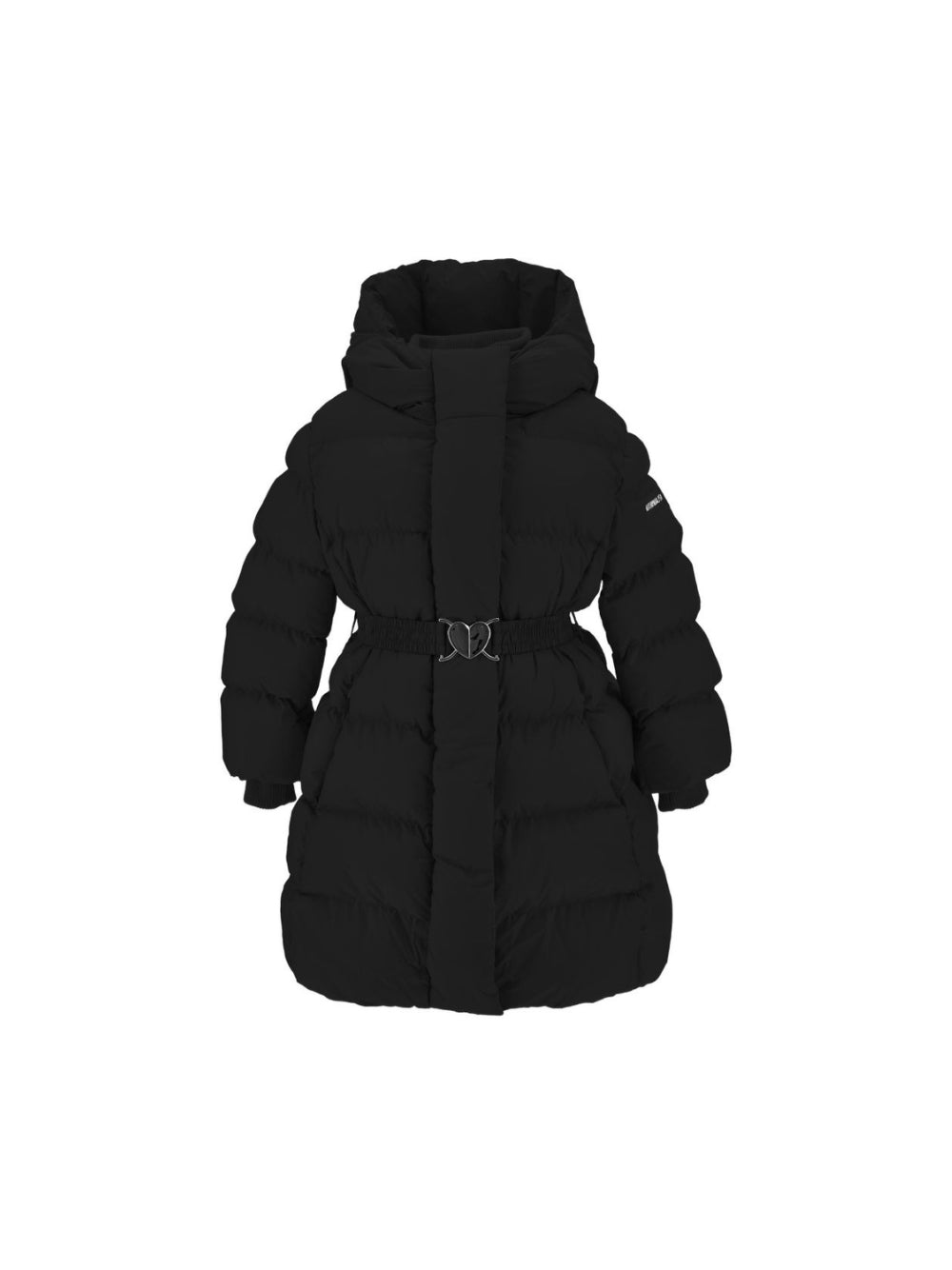 Piumino per bambina Monnalisa Kids nero con cintura 17H100 8020 0050 MONNALISA KIDS