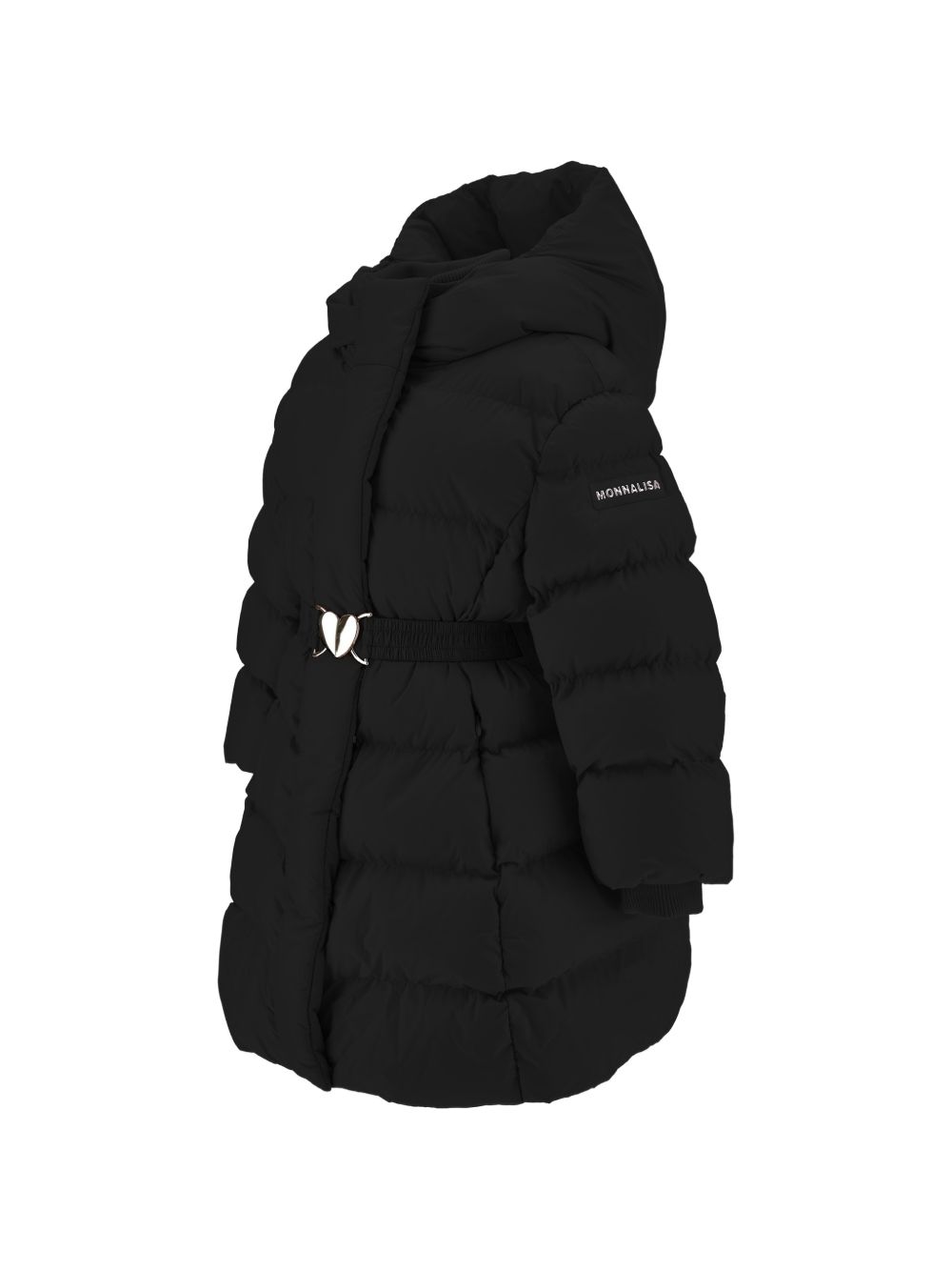 Piumino per bambina Monnalisa Kids nero con cintura 17H100 8020 0050 MONNALISA KIDS
