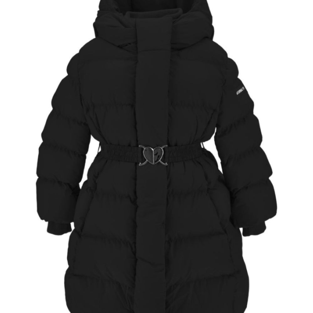 Piumino per bambina Monnalisa Kids nero con cintura 17H100 8020 0050 MONNALISA KIDS