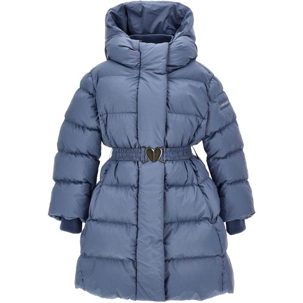 Giubbino per bambina Monnalisa Kids blu con cintura con motivo a cuore 17H100 8020 0051 MONNALISA KIDS
