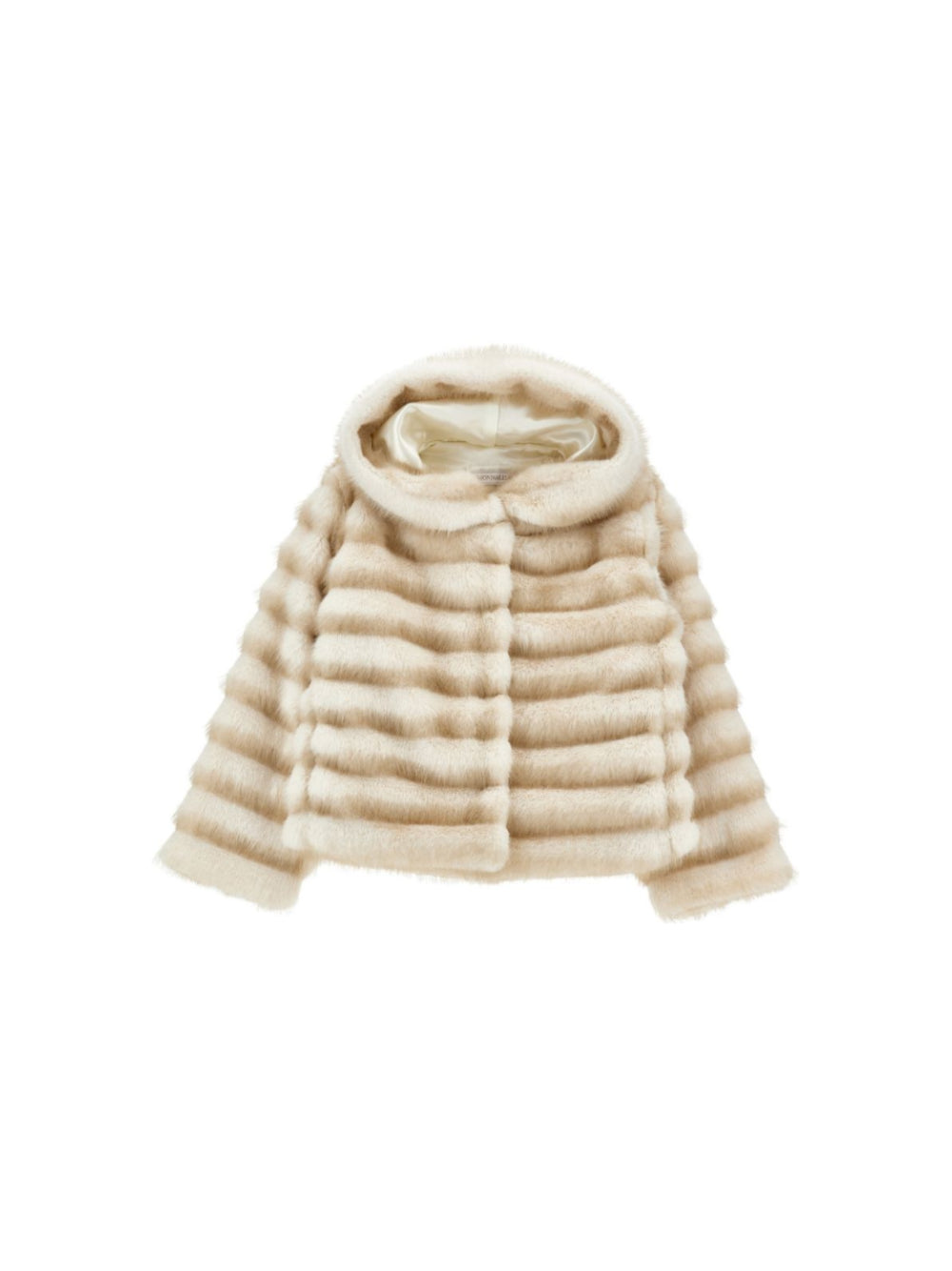 Giacca per bambina Monnalisa Kids beige in pelliccia sintetica con cappuccio 17H101 8033 0001 MONNALISA KIDS