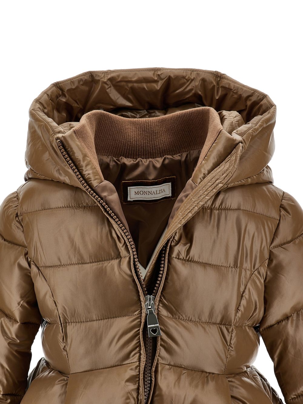 Giubbino per bambina Monnalisa Kids marrone con design imbottito 17H103 8022 0006 MONNALISA KIDS