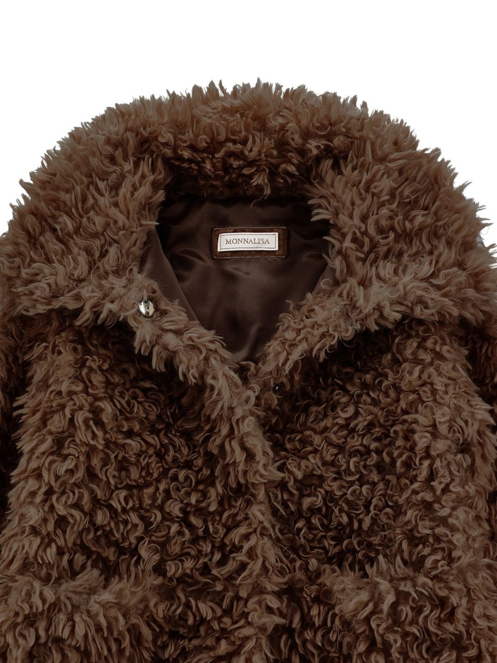 Cappotto per bambina Monnalisa Kids marrone in pelliccia sintetica 17H104 8031 0006 MONNALISA KIDS