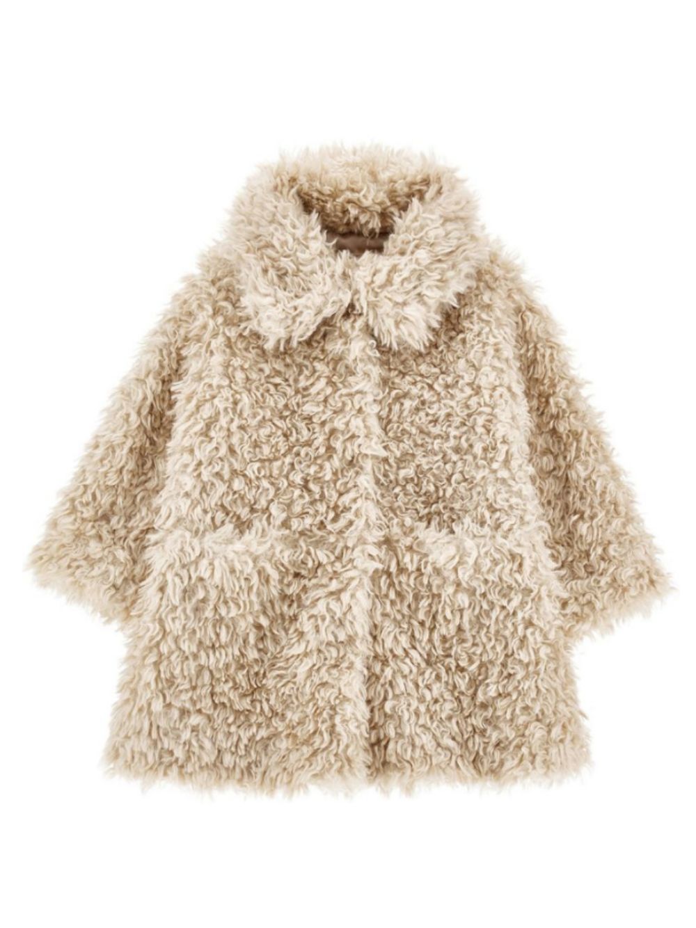 Cappotto per bambina Monnalisa Kids beige in pelliccia sintetica 17H104 8031 029F MONNALISA KIDS