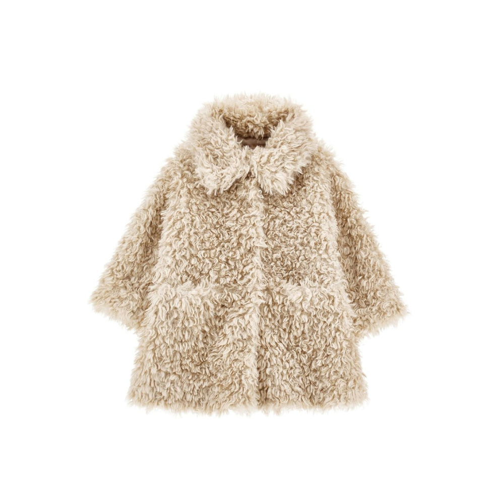 Cappotto per bambina Monnalisa Kids beige in pelliccia sintetica 17H104 8031 029F MONNALISA KIDS
