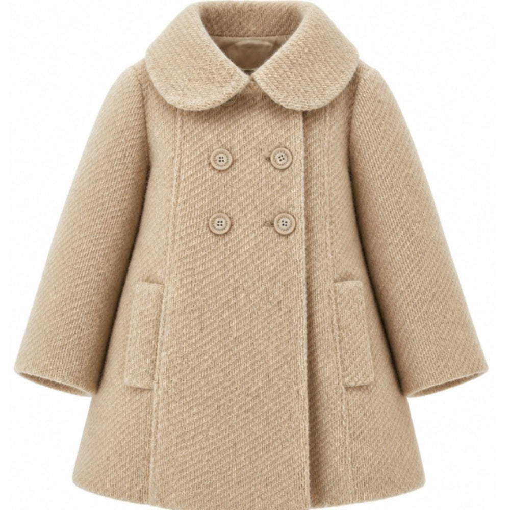 Cappotto per bambina Monnalisa Kids beige con colletto alla Peter Pan 17H106 8360 0002 MONNALISA KIDS