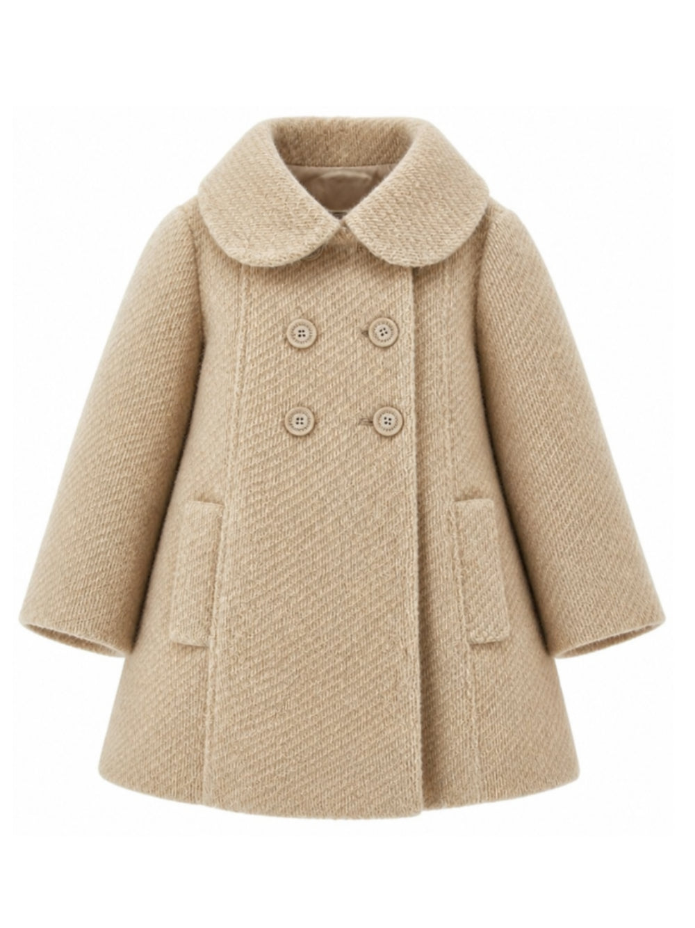 Cappotto per bambina Monnalisa Kids beige con colletto alla Peter Pan 17H106 8360 0002 MONNALISA KIDS