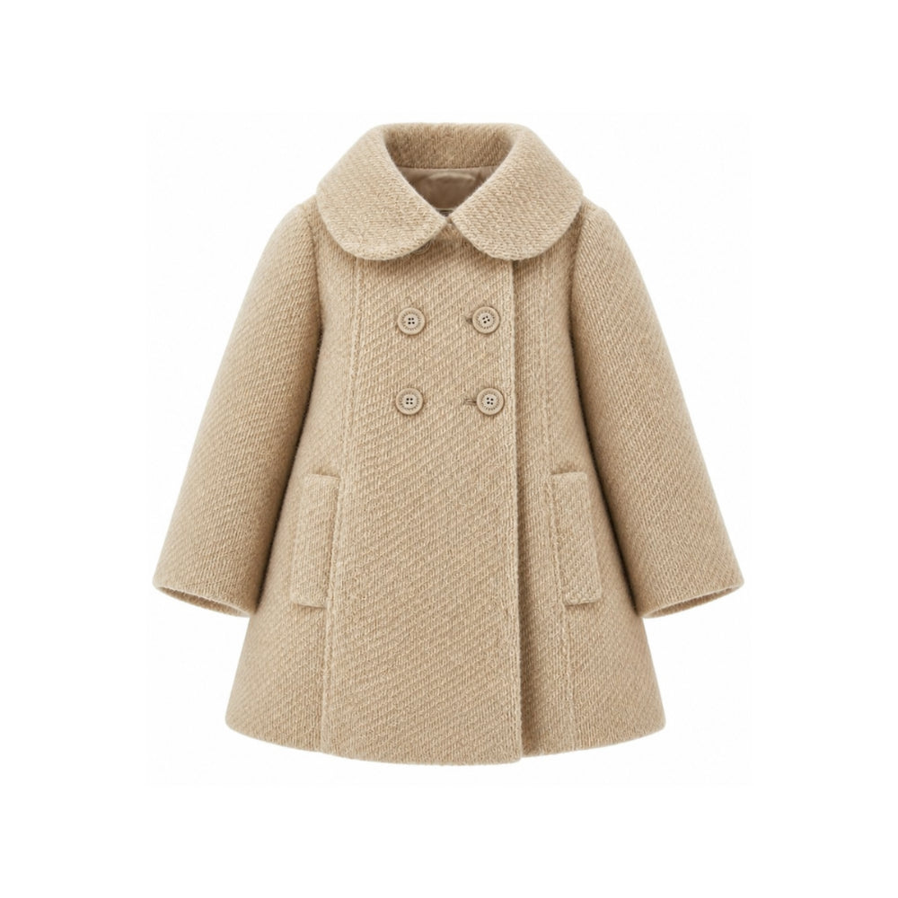 Cappotto per bambina Monnalisa Kids beige con colletto alla Peter Pan 17H106 8360 0002 MONNALISA KIDS