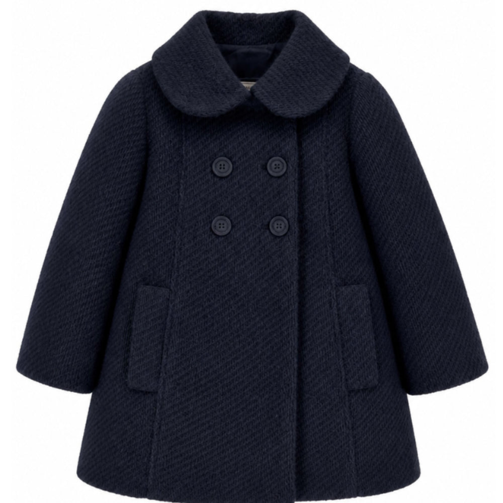 Cappotto per bambina Monnalisa Kids blu con colletto alla Peter Pan 17H106 8360 056S MONNALISA KIDS