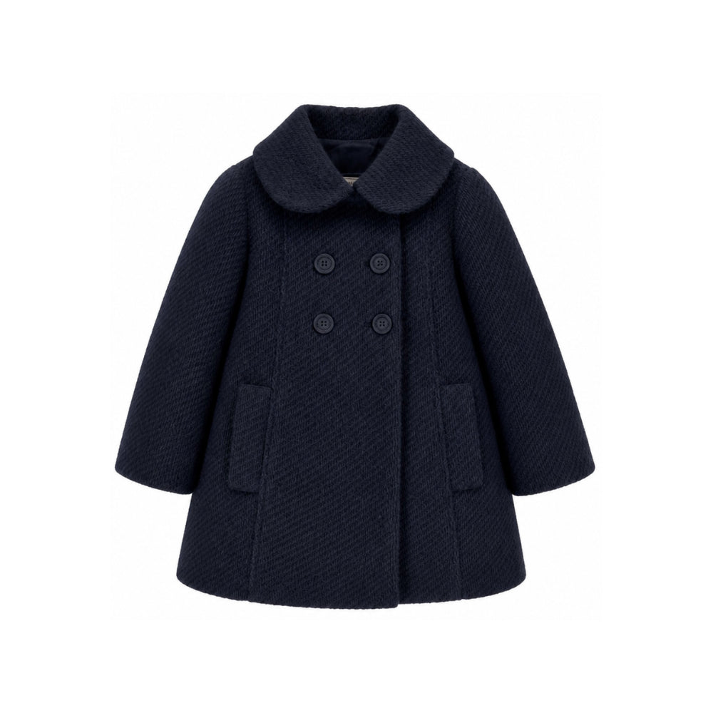 Cappotto per bambina Monnalisa Kids blu con colletto alla Peter Pan 17H106 8360 056S MONNALISA KIDS