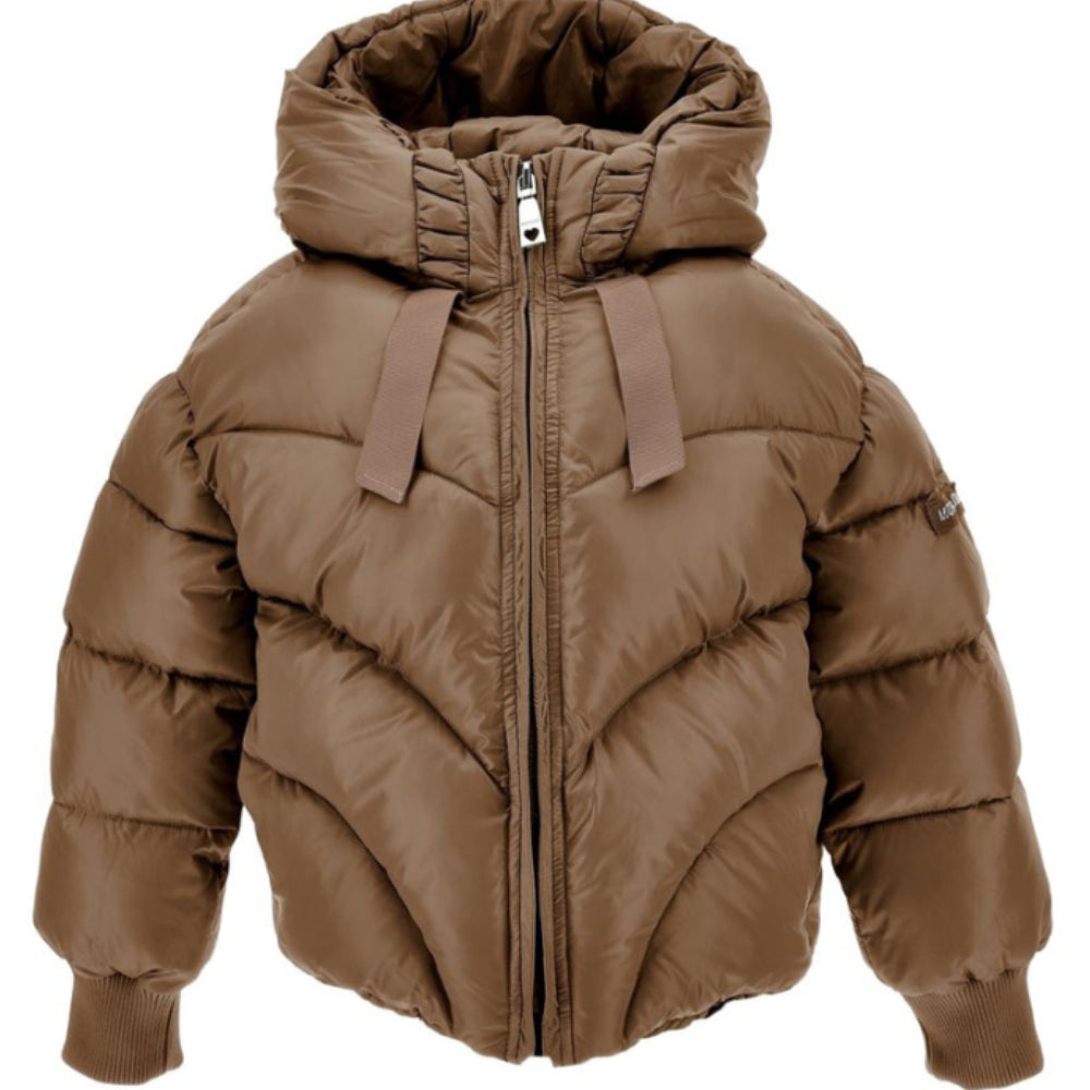 Giubbino per bambina Monnalisa Kids marrone con design trapuntato 17H107 8022 0006 MONNALISA KIDS