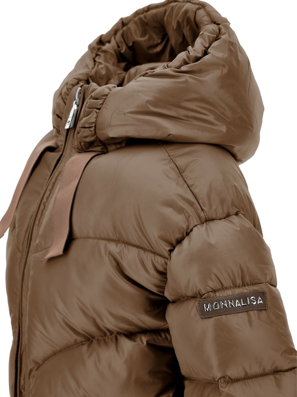 Giubbino per bambina Monnalisa Kids marrone con design trapuntato 17H107 8022 0006 MONNALISA KIDS