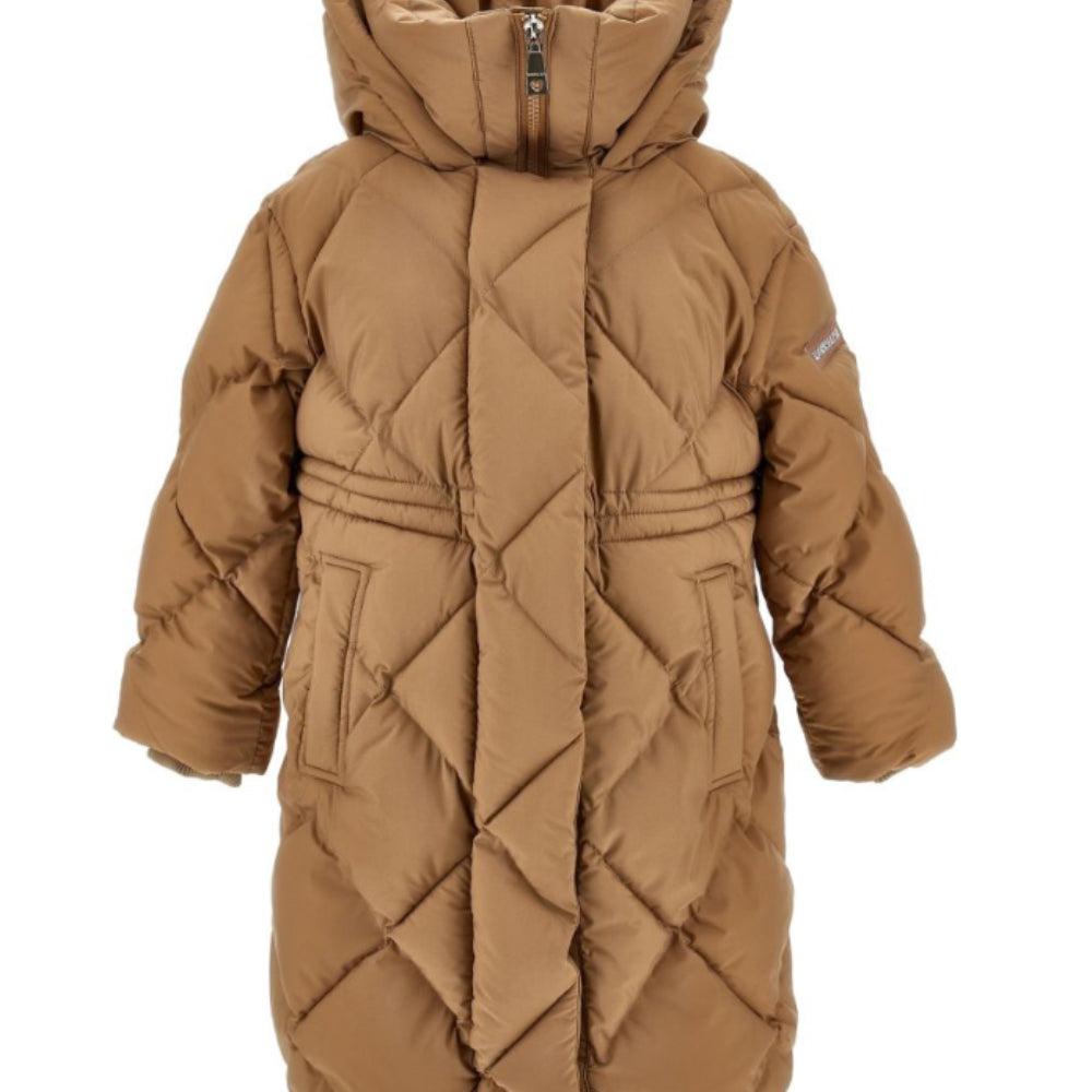 Giubbino per bambina Monnalisa Kids marrone con trapuntatura a diamante 17H108 8025 0003 MONNALISA KIDS