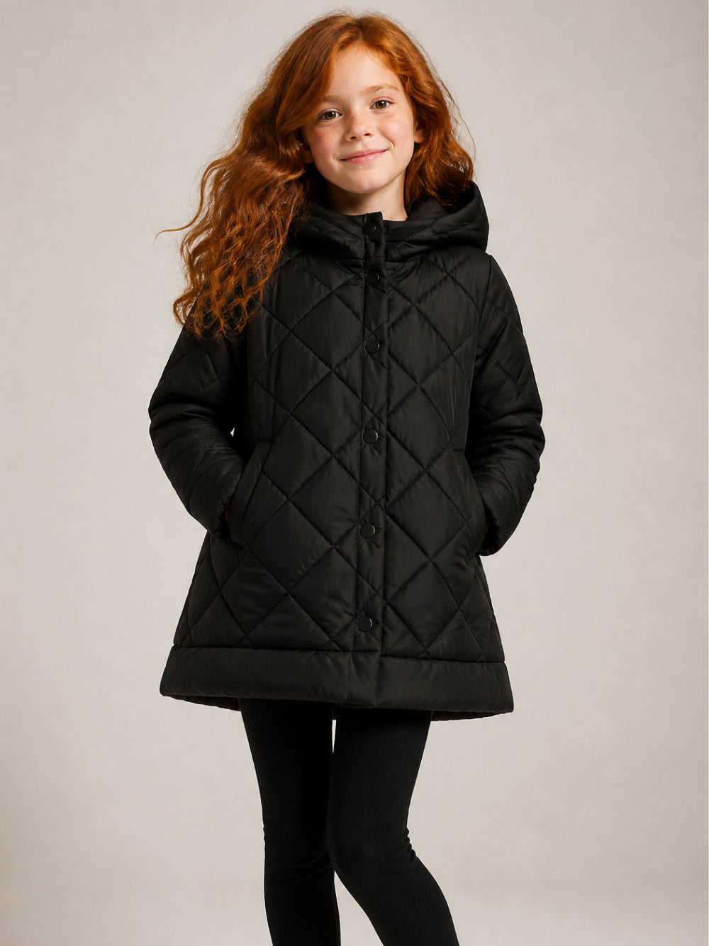 Piumino per bambina Monnalisa Kids nero con dettaglio fiocco posteriore 17H110 8719 0050 MONNALISA KIDS