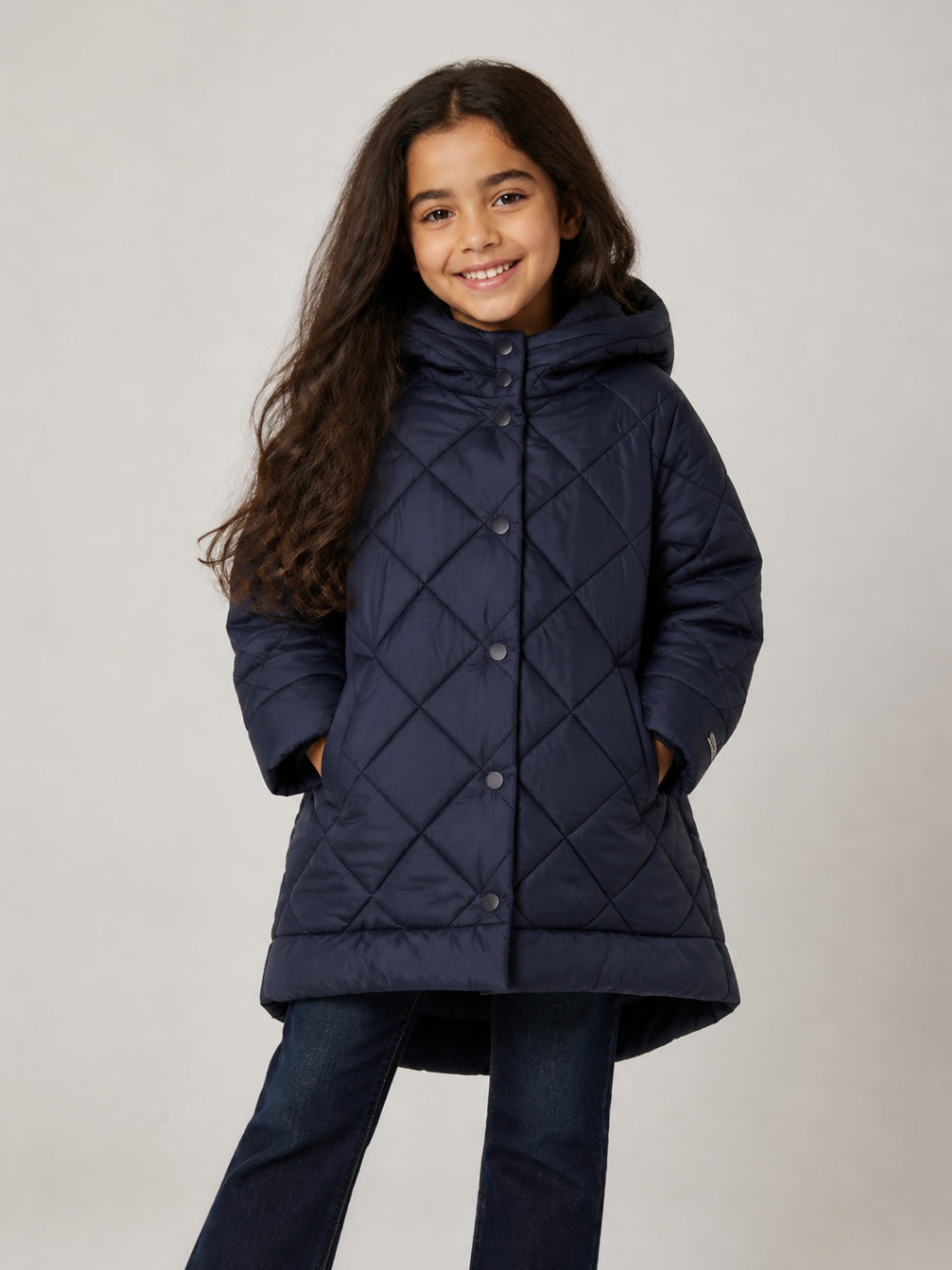 Piumino per bambina Monnalisa Kids blu con dettaglio fiocco posteriore 17H110 8719 056S MONNALISA KIDS
