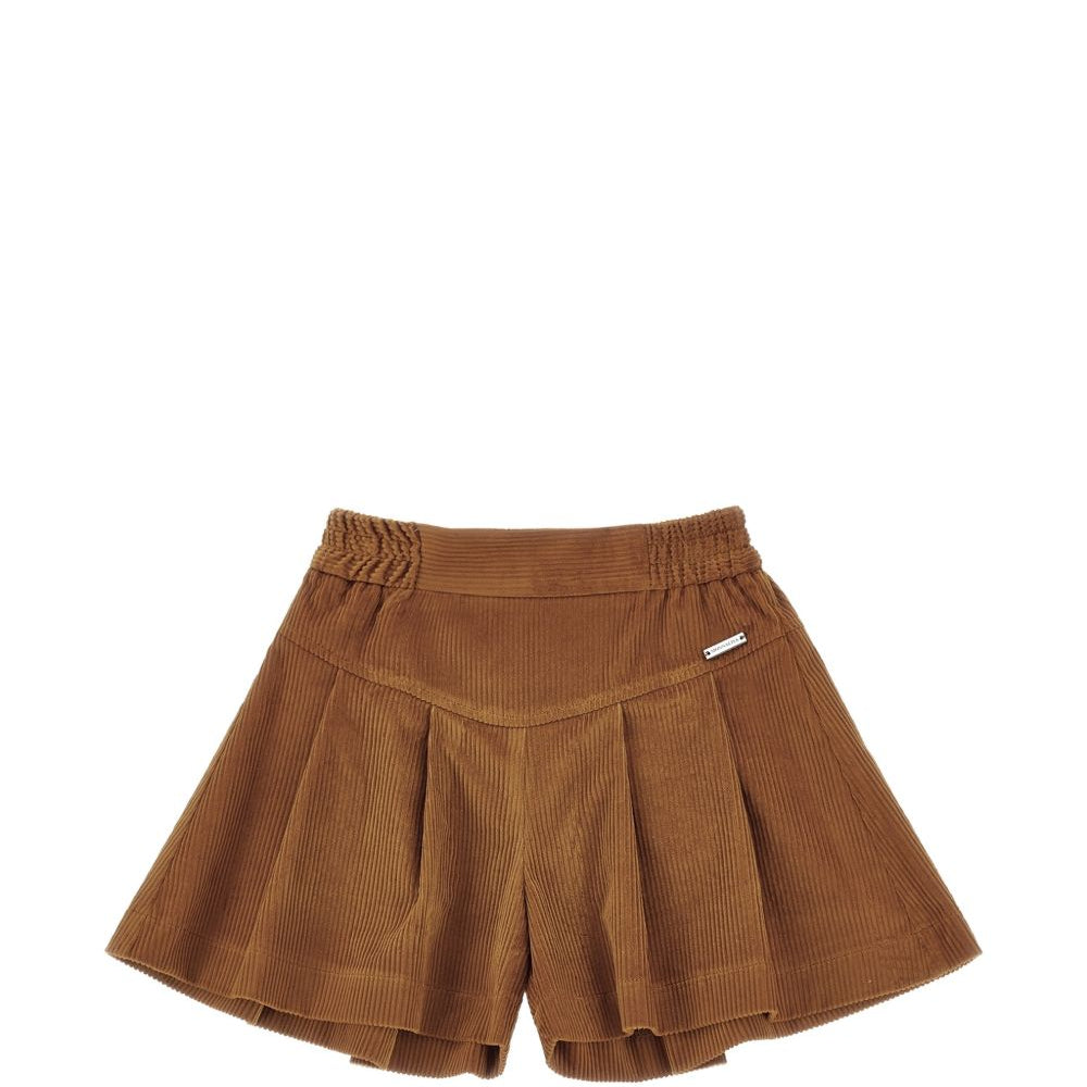 Shorts per bambina Monnalisa Kids marrone in velluto a coste 17H404 8852 0005 MONNALISA KIDS