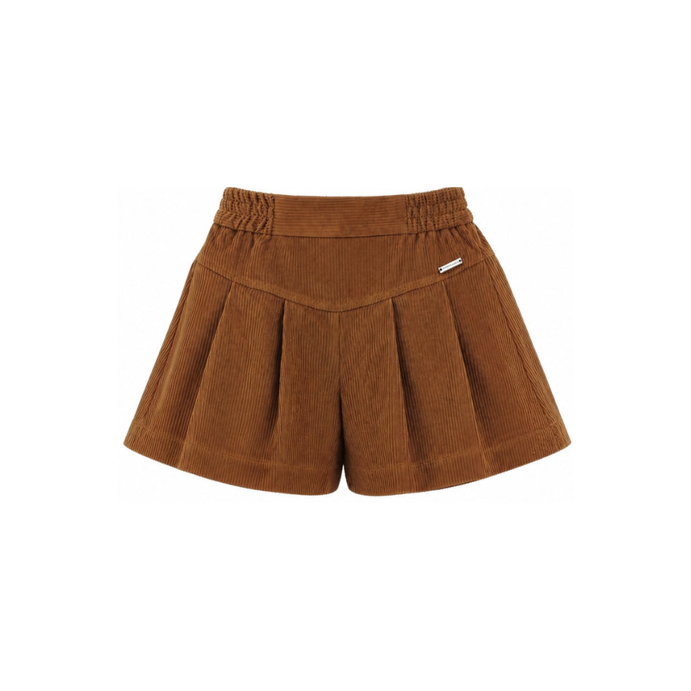 Shorts per bambina Monnalisa Kids marrone in velluto a coste 17H404 8852 0005 MONNALISA KIDS