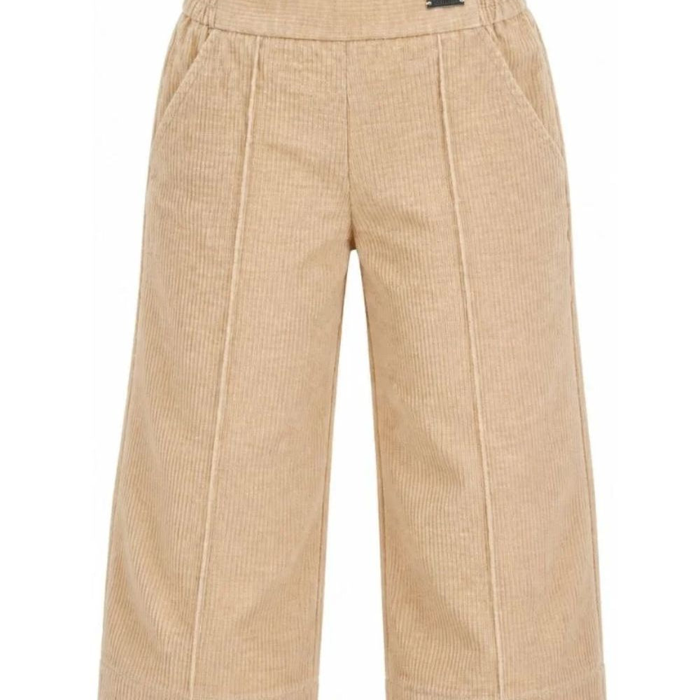 Pantaloni per bambina Monnalisa Kids beige con tessuto a coste 17H405 8852 003M MONNALISA KIDS