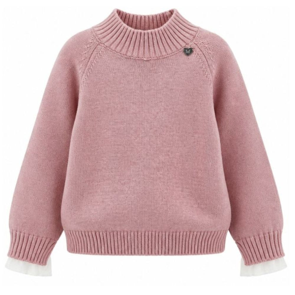 Maglione per bambina Monnalisa Kids rosa con design lavorato a maglia 17H601 8060 0094 MONNALISA KIDS