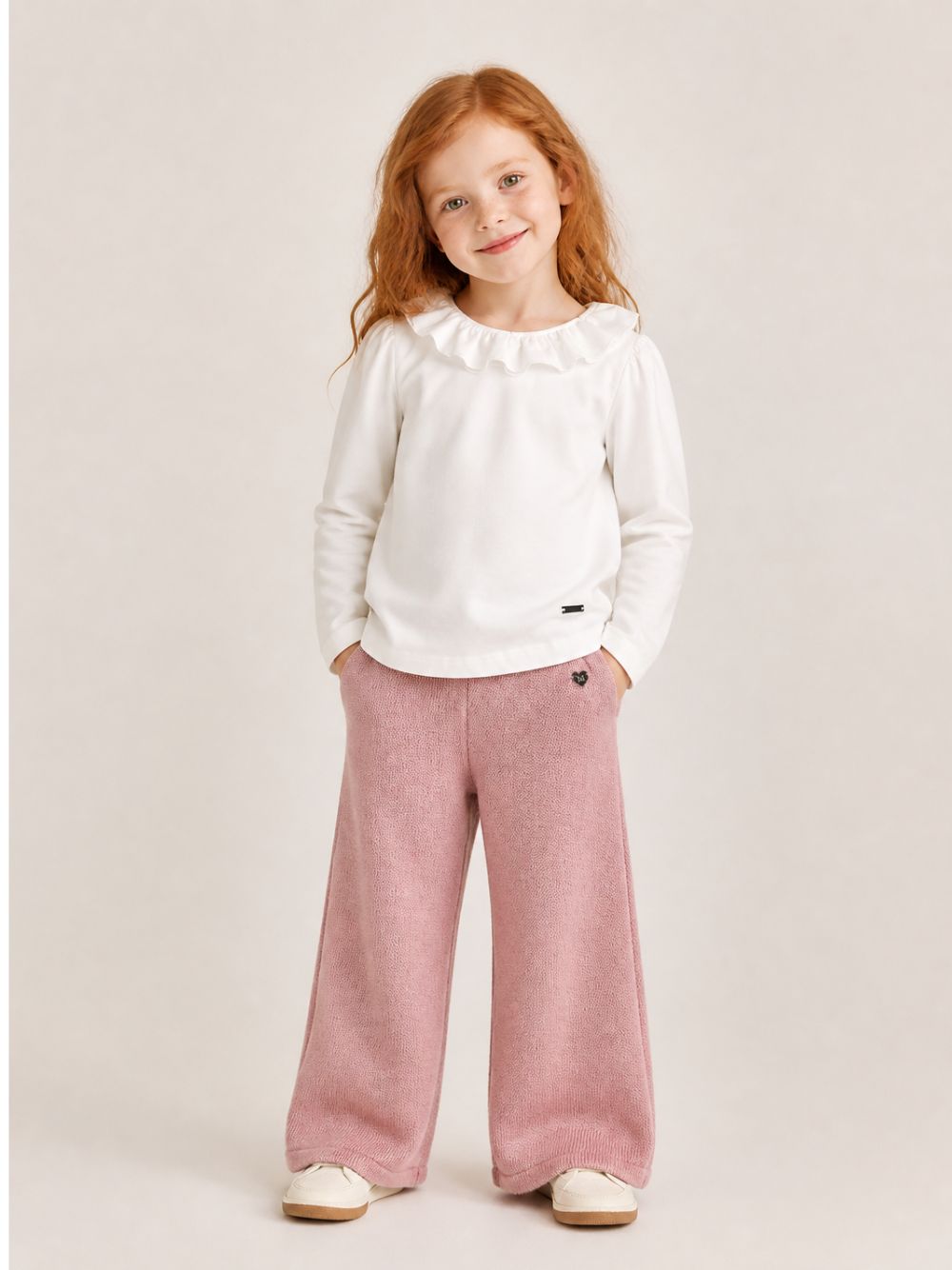 T-shirt per bambina Monnalisa Kids bianca con colletto con ruches 17H603 8201 0001 MONNALISA KIDS