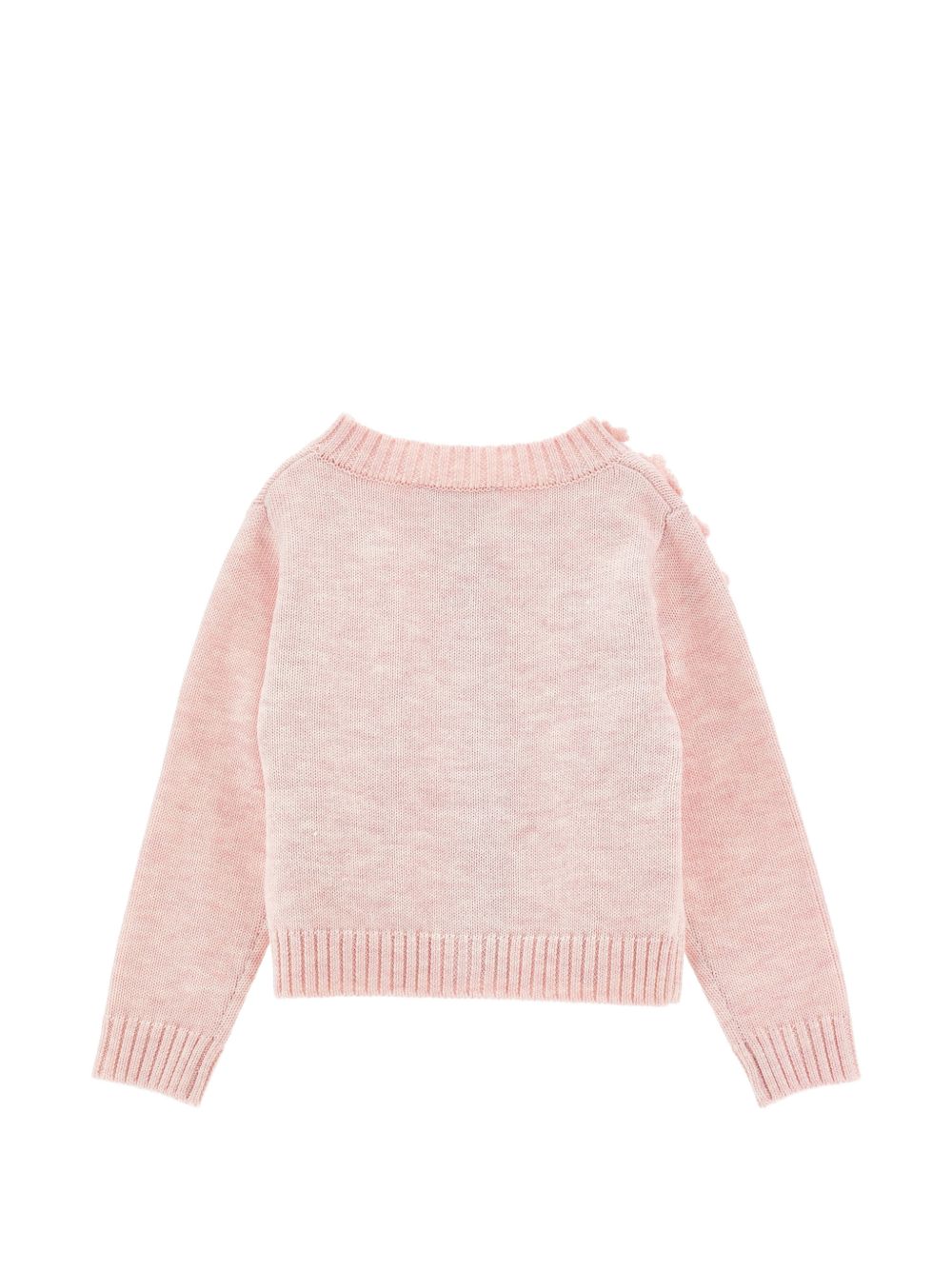 Cardigan per bambina Monnalisa Kids rosacon fiori ricamati all'uncinetto 17H802 8062 0091 MONNALISA KIDS