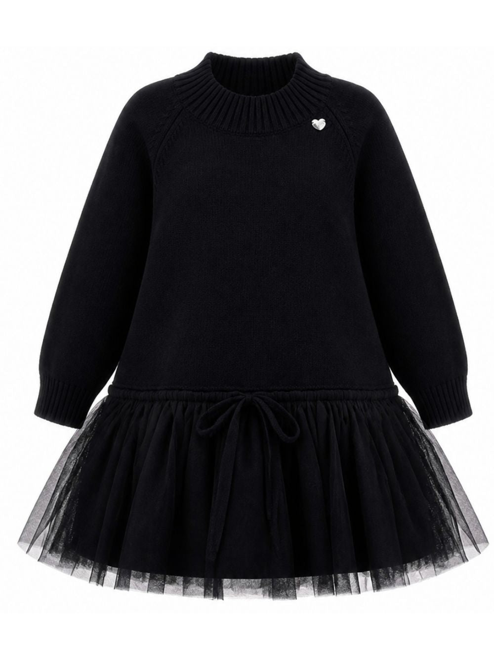 Abito per bambina Monnalisa Kids nero con inserti in tulle 17H900 8060 0050 MONNALISA KIDS