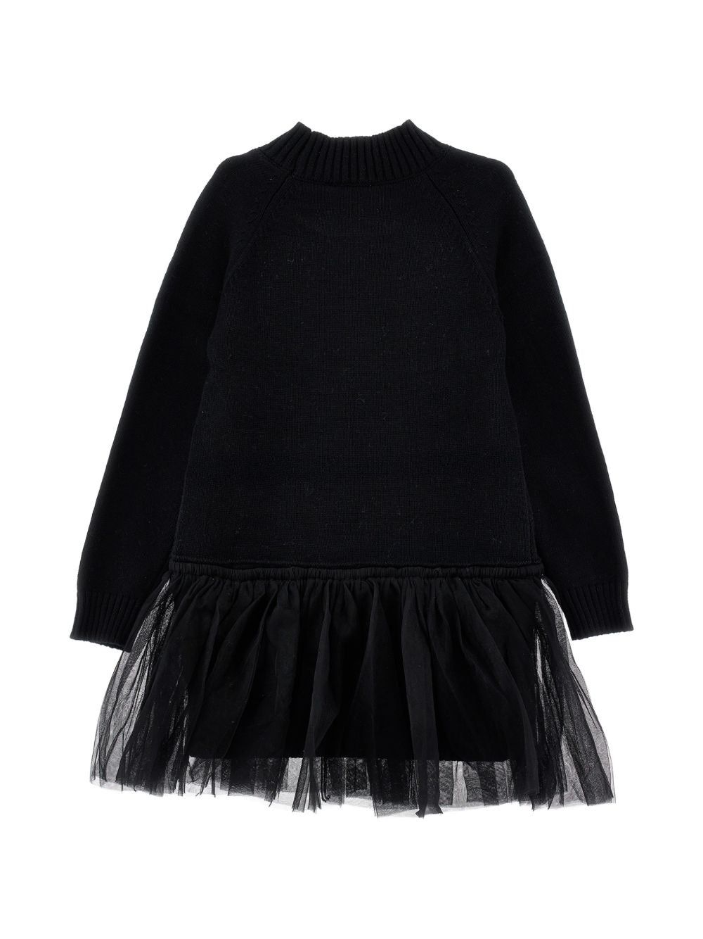 Abito per bambina Monnalisa Kids nero con inserti in tulle 17H900 8060 0050 MONNALISA KIDS