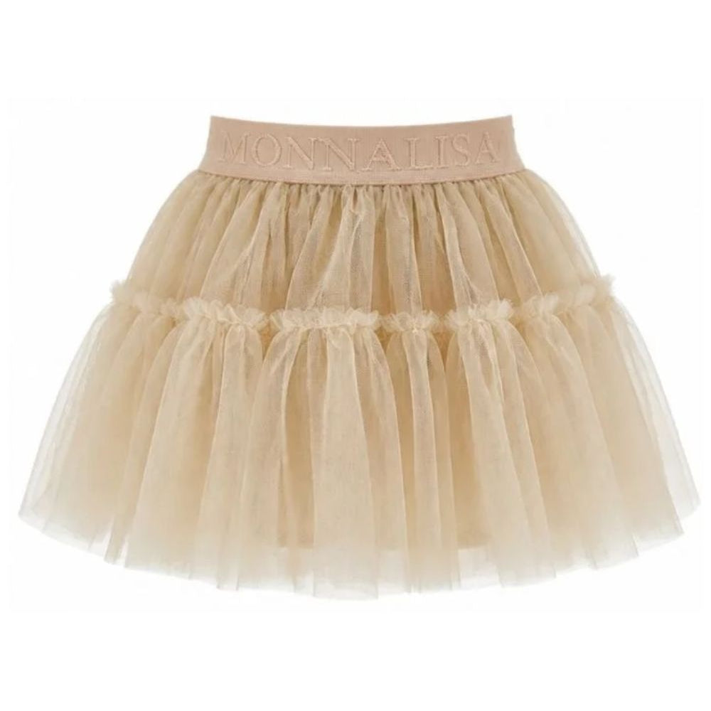 Gonna per bambina Monnalisa Kids beige con trama in tulle 17HGON T9945 0003 MONNALISA KIDS