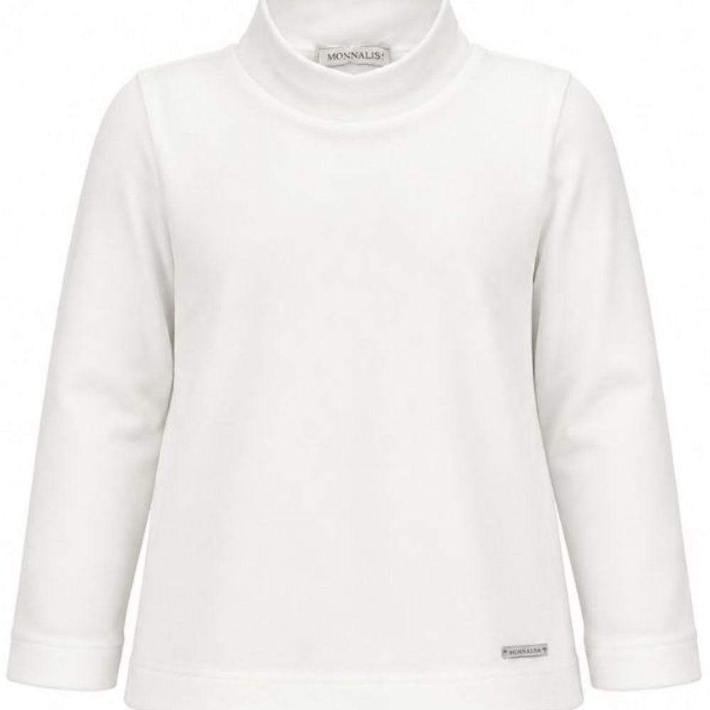 T-shirt per bambina Monnalisa Kids bianca a collo alto 17HLUP 8201 0001 MONNALISA KIDS