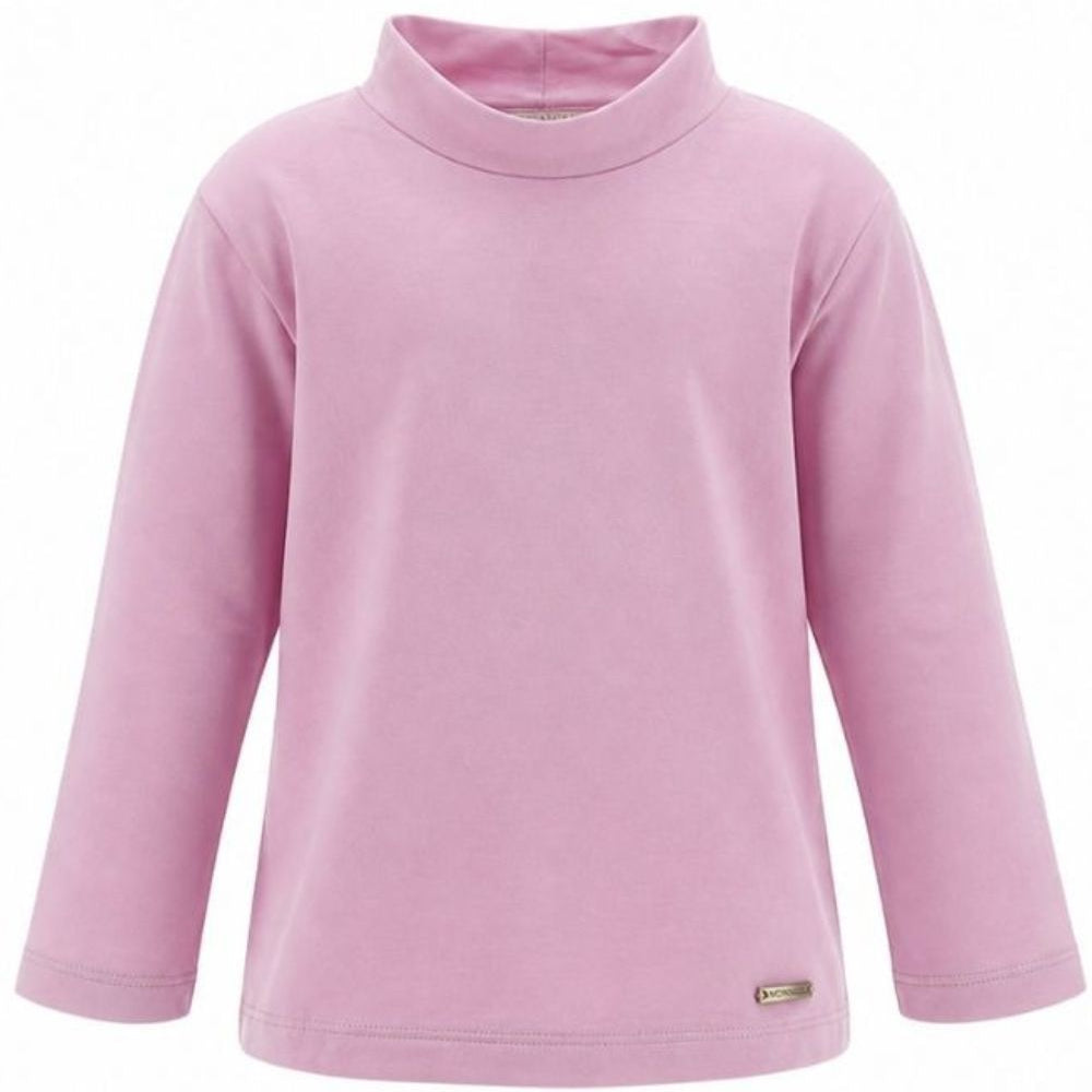 T-shirt per bambina Monnalisa Kids rosa con dettaglio collo alto 17HLUP 8201 0063 MONNALISA KIDS