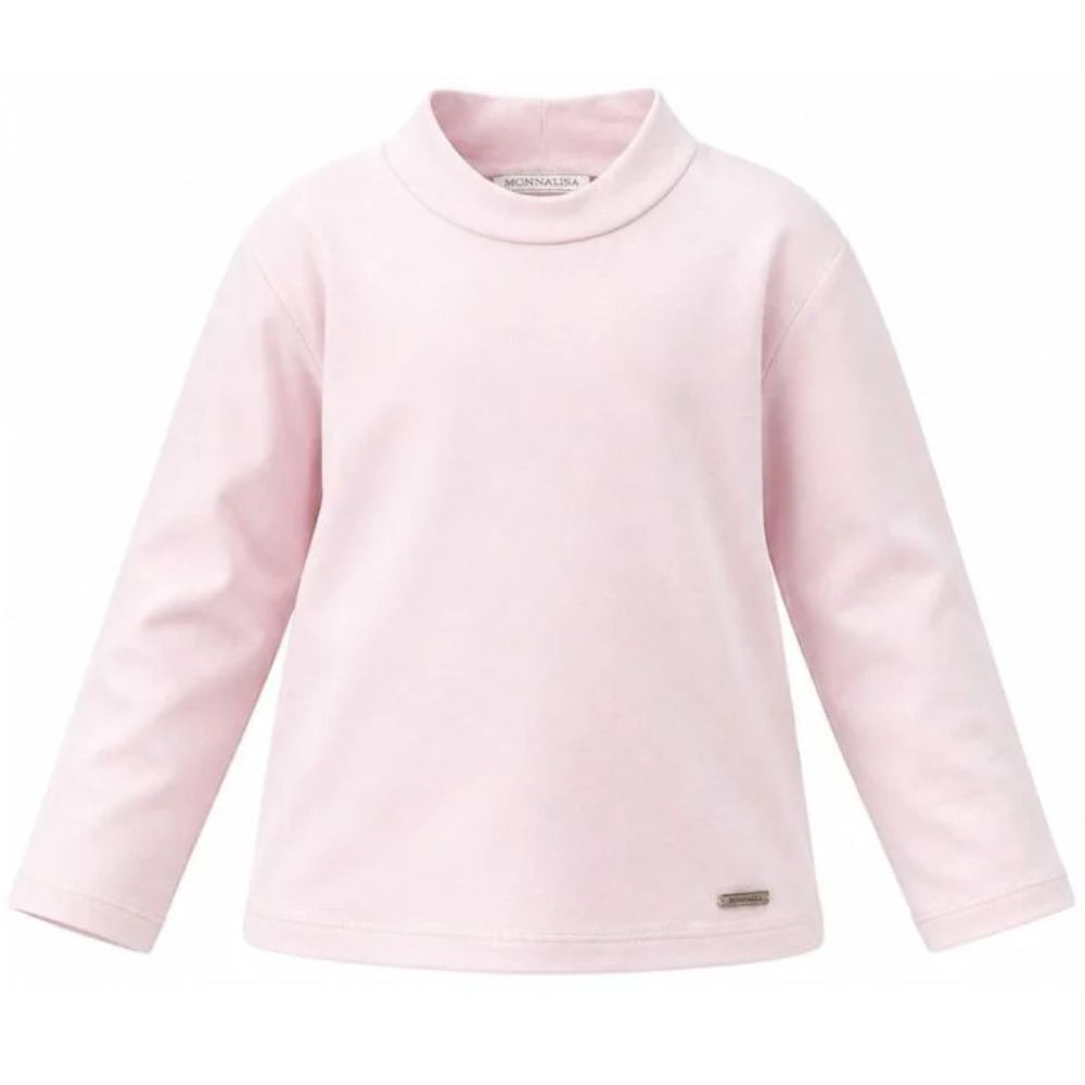 T-shirt per bambina Monnalisa Kids rosa con dettaglio collo alto 17HLUP 8201 0091 MONNALISA KIDS