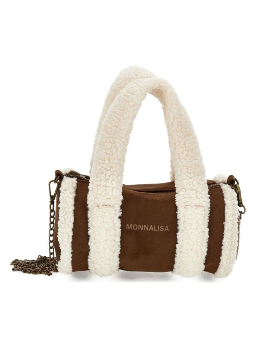 Borsa per bambina Monnalisa Kids marrone con finitura in shearling 19H000 8032 0006 MONNALISA KIDS