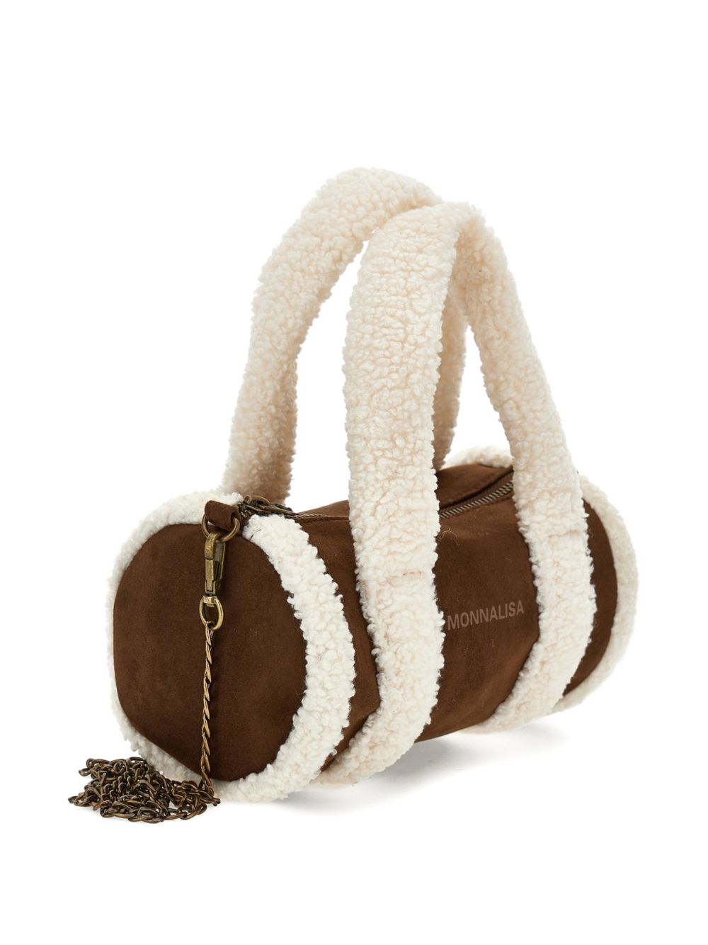 Borsa per bambina Monnalisa Kids marrone con finitura in shearling 19H000 8032 0006 MONNALISA KIDS
