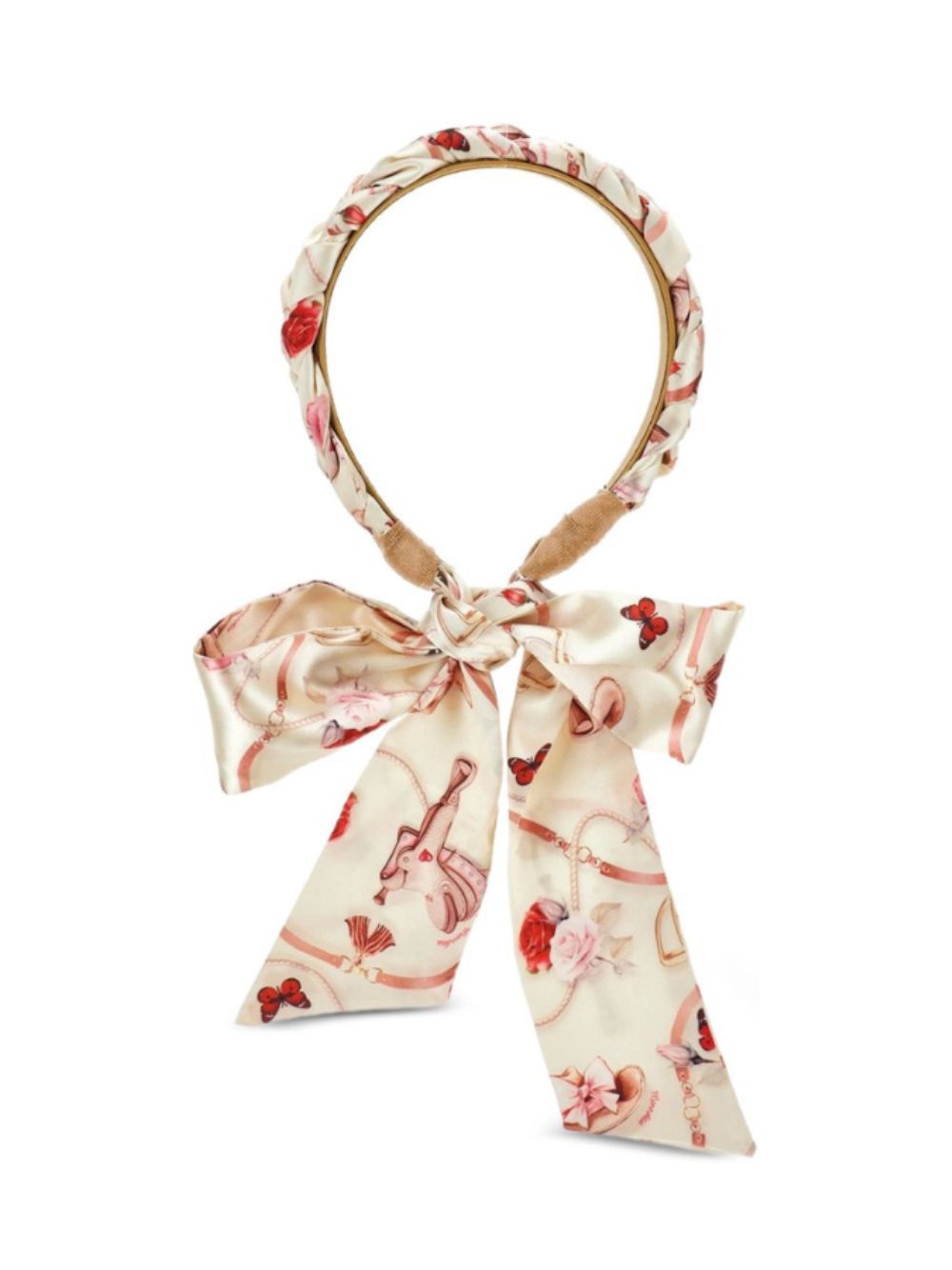 Cerchietto per capelli per bambina Monnalisa Kids beige con dettaglio fiocco 19H001 8081 029F MONNALISA KIDS