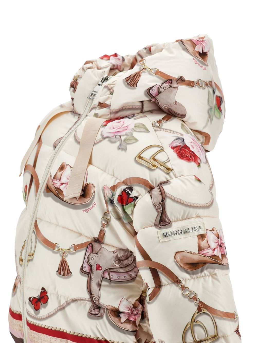 Piumino per bambina Monnalisa Kids x Disney beige con stampa grafica 19H100 8021 029F MONNALISA KIDS