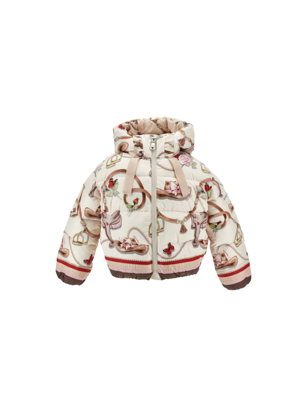 Piumino per bambina Monnalisa Kids x Disney beige con stampa grafica 19H100 8021 029F MONNALISA KIDS