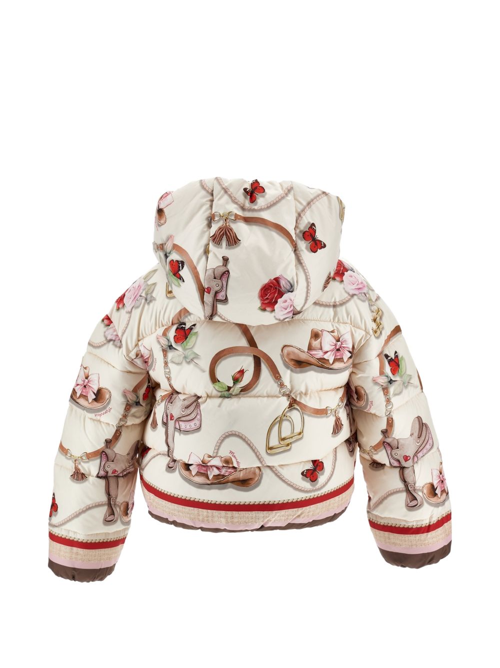 Piumino per bambina Monnalisa Kids x Disney beige con stampa grafica 19H100 8021 029F MONNALISA KIDS