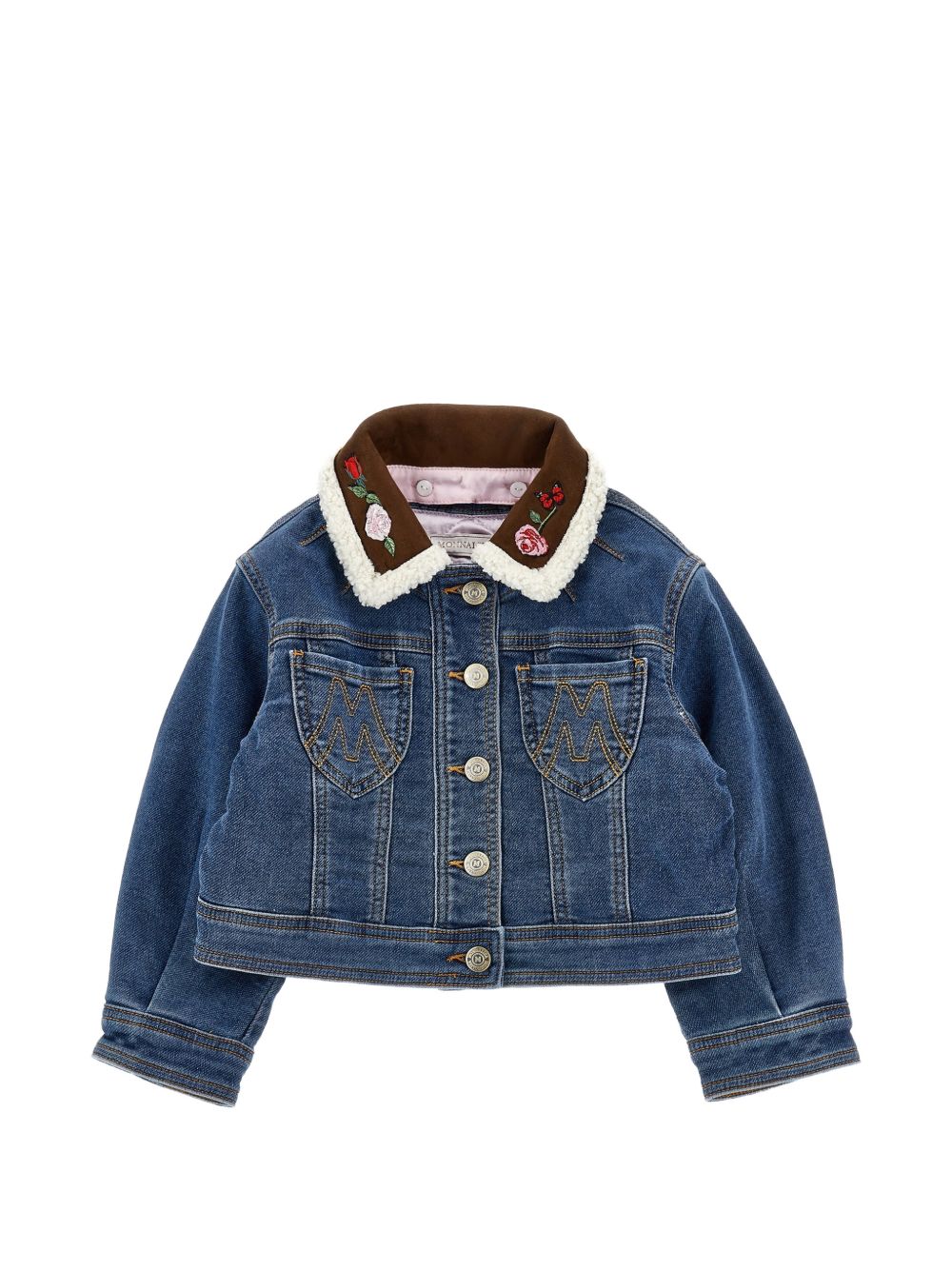 Giacca per bambina Monnalisa Kids in denim con ricamo 19H101 8042 0055 MONNALISA KIDS